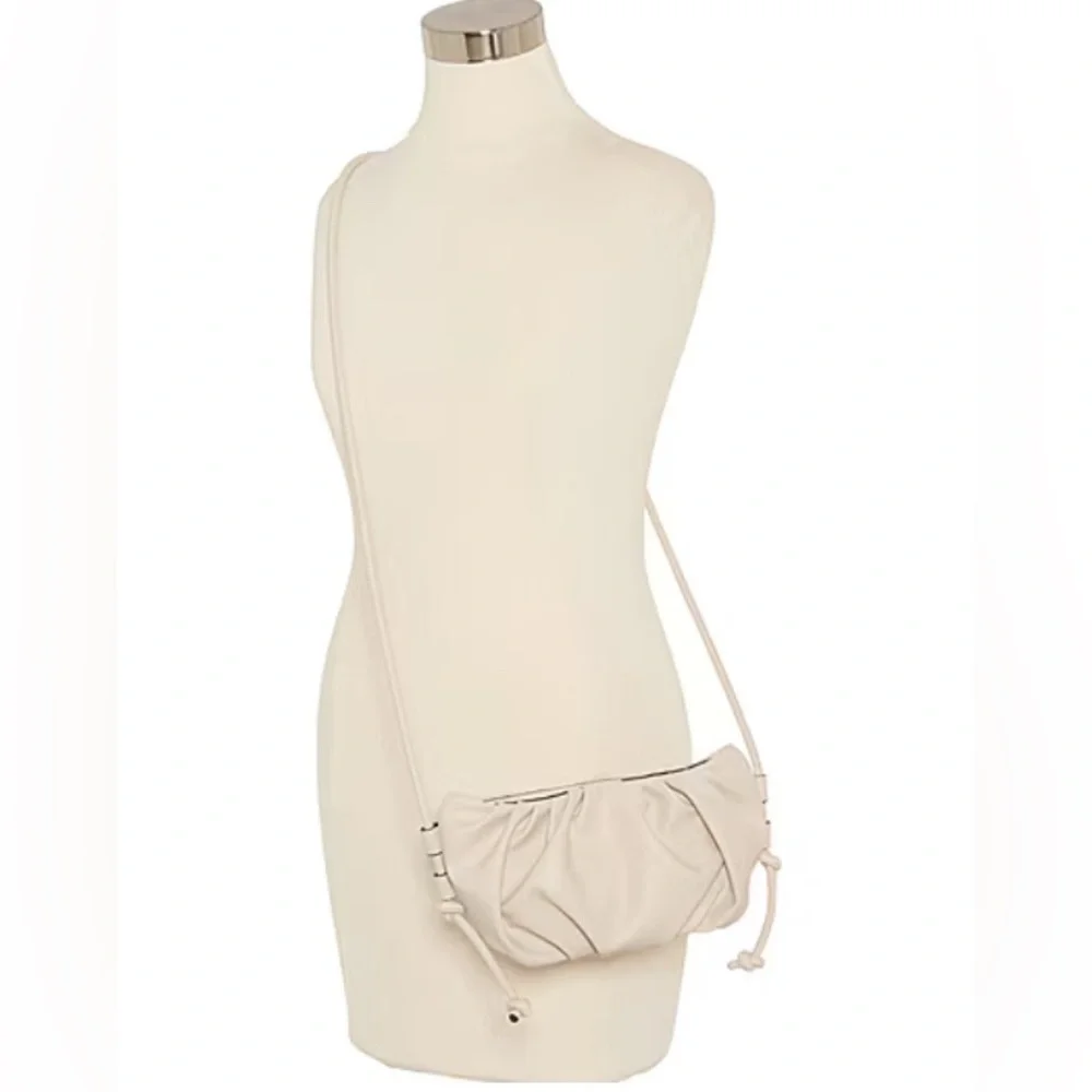 Worthington Cassie Bone Small Crossbody Bag WithA Sleek Ruched Style. New No Tag